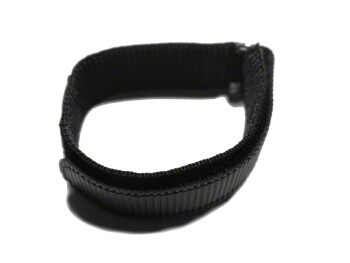 Bracelet montre noir 20 mm avec  fermeture scratch nylon