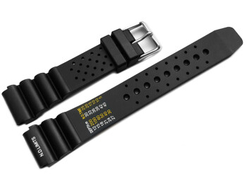 Bracelet montre - silicone massif - noir 20mm Acier