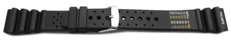 Bracelet montre - silicone massif - noir 20mm Dorée