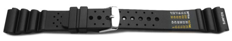 Bracelet montre - silicone massif - noir 22mm Acier