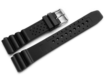 Bracelet montre - silicone massif - noir 22mm Acier