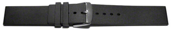 Bracelet de montre - silicone - plat - noir 16mm Acier