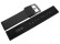 Bracelet de montre - silicone - plat - noir 20mm Acier