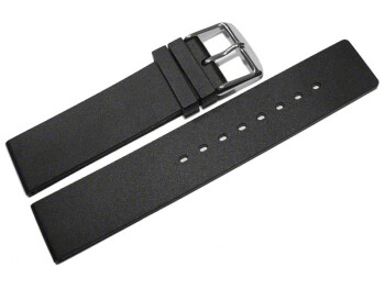 Bracelet de montre - silicone - plat - noir 24mm Acier