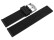 Bracelet de montre - silicone - plat - noir 24mm Acier