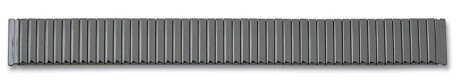 Bracelet de montre extensible, acier inox, noir (PVD), 18, 20 mm