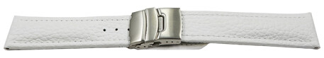 Bracelet de montre - cuir de veau grainé - blanc 18mm Acier