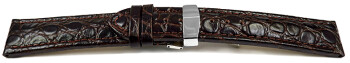 Bracelet de montre -African- cuir de veau véritable-marron foncé 18mm Acier