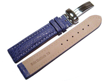 Bracelet de montre - Requin véritable - bleu foncé 18mm Acier