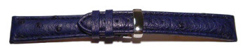 Bracelet de montre - Autruche véritable - bleu foncé 18mm...