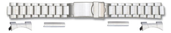 Bracelet-montre-acier inox-plié-mat-18,20,22mm-attache comprise