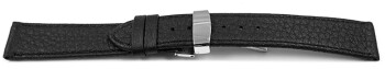 Bracelet de montre - peau de cerf véritable - noir - 20mm...