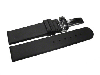 Bracelet de montre - cuir imperméabilisé - noir 18mm Acier