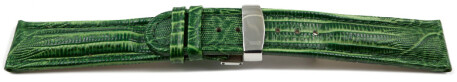 Bracelet de montre - cuir de veau véritable - téju - vert 22mm Dorée