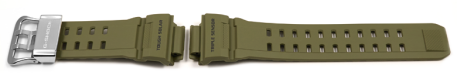 Bracelet montre Casio p. G-Shock GW-9400, GW-9400-3, résine, vert militaire