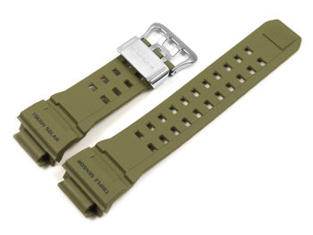 Bracelet montre Casio p. G-Shock GW-9400, GW-9400-3, résine, vert militaire