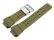 Bracelet montre Casio p. G-Shock GW-9400, GW-9400-3, résine, vert militaire