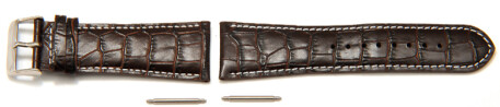 Bracelet montre Casio p.EF-333L, EF-333L-5, cuir marron, grain alligator