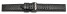 Bracelet montre - cuir noir - gaufrage façon carbone - double ardillon noir - couture noire