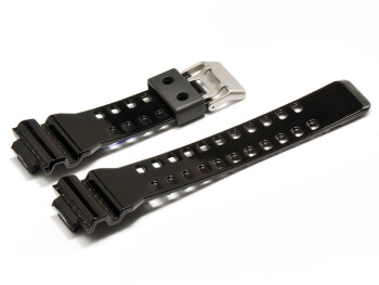 Bracelet de montre Casio pour GA-110HC-1, GA-110HC, résine, noire, finition brillante
