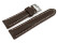 Bracelet de montre - rembourrage épais - lisse - marron foncé - surpiqué - 21mm Acier