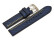 Bracelet-montre - ardillon large - high-tech - aspect textile - bleu - couture jaune et blanche 20mm 22mm 24mm 26mm
