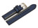 Bracelet-montre - ardillon large - high-tech - aspect textile - bleu - couture jaune et blanche