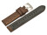 Bracelet-montre - ardillon large - high-tech - aspect textile - marron - couture orange et blanche