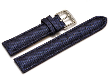 Bracelet-montre - rembourré - matériau high-tech - aspect textile - bleu 18mm Acier
