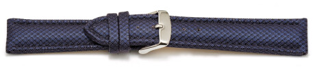 Bracelet-montre - rembourré - matériau high-tech - aspect textile - bleu 20mm Acier