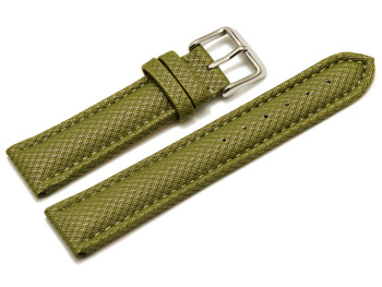 Bracelet-montre - rembourré - matériau high-tech - aspect textile - vert 18mm Acier