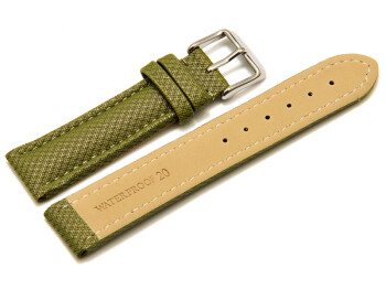 Bracelet-montre - rembourré - matériau high-tech - aspect textile - vert 18mm Acier
