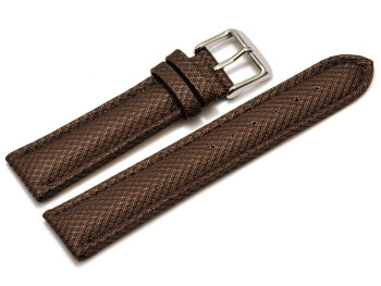 Bracelet-montre - rembourré - matériau high-tech - aspect textile - marron 22mm Dorée