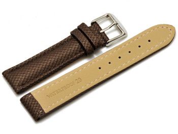 Bracelet-montre - rembourré - matériau high-tech - aspect textile - marron 22mm Dorée