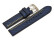 Bracelet-montre - ardillon large - high-tech - aspect textile - bleu - couture jaune et blanche 26mm