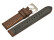 Bracelet-montre - ardillon large - high-tech - aspect textile - marron - couture orange et blanche 22mm