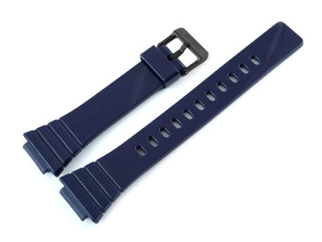 Bracelet bleu foncé Casio pour W-215H en résine - finition brillante
