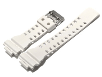 Bracelet original Casio, résine blanche p GWX-8900, GWX-8900B, finition brillante