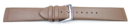 Bracelet montre marron clair pour la fixation par vis en cuir lisse
