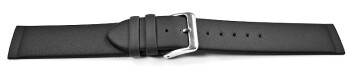 Bracelet montre noir 12 mm boucle acier pour la fixation par vis en cuir lisse