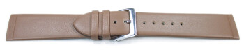Bracelet montre marron clair 14 mm boucle acier pour la fixation par vis en cuir lisse