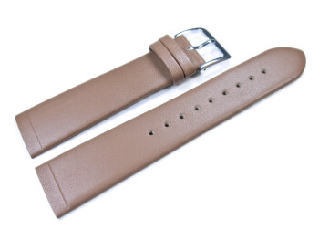 Bracelet montre marron clair 14 mm boucle acier pour la fixation par vis en cuir lisse
