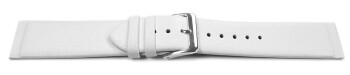 Bracelet montre blanc 14 mm boucle acier pour la fixation par vis en cuir lisse