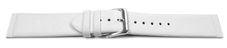 Bracelet montre blanc 24 mm boucle acier pour la fixation par vis en cuir lisse