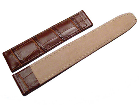 Cuir de veau vritable - grain crocodile - marron fonc