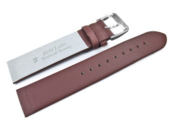 Bracelet montre marron 22 mm boucle acier pour la fixation par vis en cuir lisse