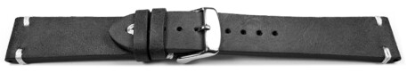 Bracelet montre cuir - Modèle  Rustique - noir