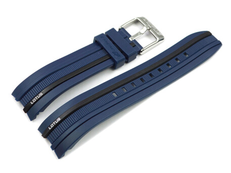Bracelet montre caoutchouc, bleu foncé Lotus Réf. 15881/1, 15881 - bande latérale en noir