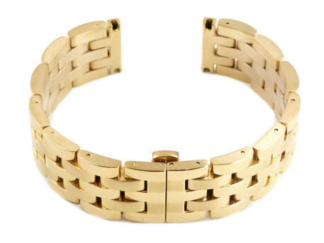  dployante papillon - acier inox massif dor - 18, 20, 22mm