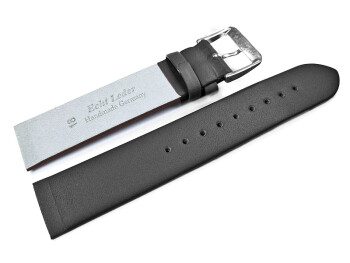 Bracelet montre adaptable à Skagen 732XLTLN-G, cuir, noir